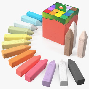 Colored Sidewalk Chalk 3D