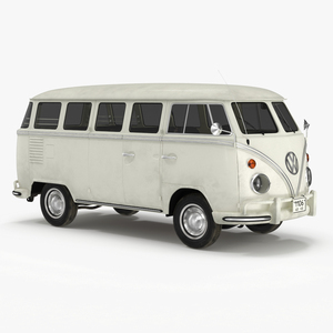 3D Vintage Volkswagen Type 2 Transporter Bus
