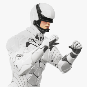 3D Sci-Fi Soldier White Suit Rigged for Maya