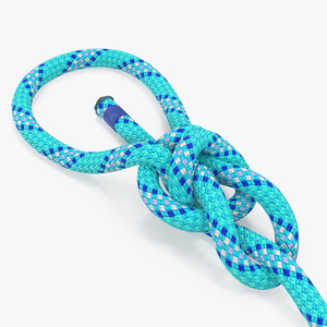 3D Water Bowline Rope Knot model