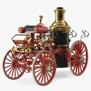 Steam Fire Engine Horse Drawn 1894 3D model