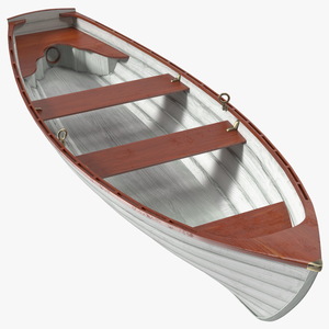 Wooden Rowboat 3D model