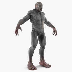 Scary Ape Monster A-pose 3D model