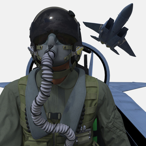 F-15SE Silent Eagle Fighter with Pilot in Flight Battle Position 3D model