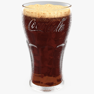 3D Glass of Coca Cola with Ice Cubes model