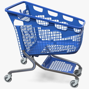 PP Plastic Shopping Trolley 210L 3D