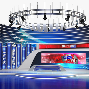 News TV Studio 3D model