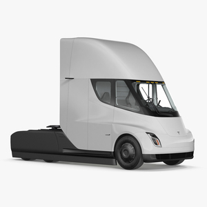 3D Tesla Semi Truck Painted Mockup