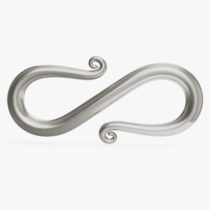 3D Silver S Hook Bracelet Clasp model