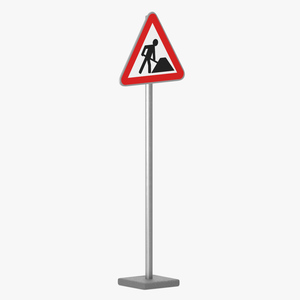 Road Sign Road Work 3D model