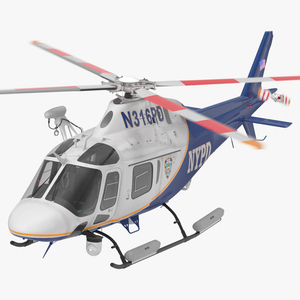 3D model Helicopter AgustaWestland AW119 Police Rigged