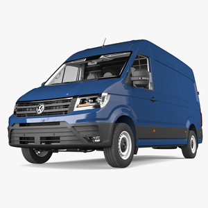 3D Volkswagen Crafter Van 2024 Blue Color model