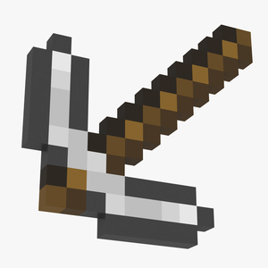 Minecraft Iron Pickaxe 3D