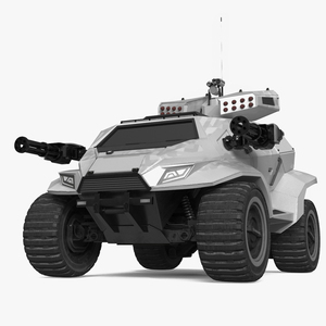 3D model Futuristic War Vehicle Winter Color