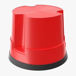 Mobile Kick Stool Plastic Red 3D model