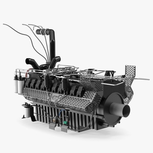 3D Engine for Industrial Diesel Generator model