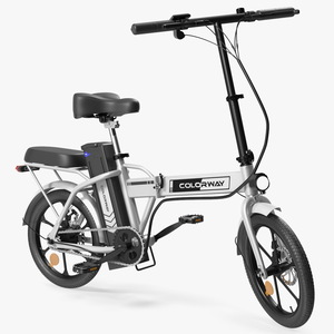 3D Electric Foldable E-Bicycle Colorway White Rigged for Maya model