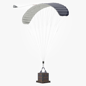 Cargo Delivery Parachute Blue 3D model