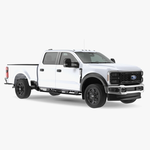 3D White Pickup Ford Super Duty F550 model