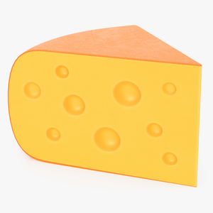 3D Cartoon Piece of Cheese model