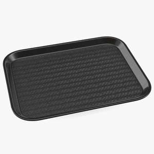 3D Plastic Fast Food Tray Black model