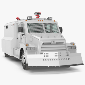 Anti Riot Vehicle White Simple Interior 3D model