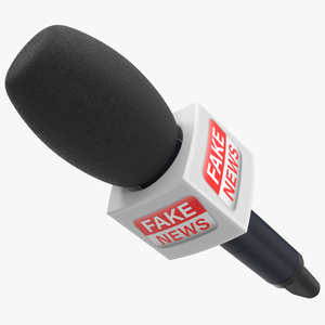 Fake News Interview Microphone Square 3D