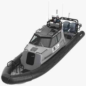 3D Boat Grey Waverider 1060 GRP Cabin Rigged