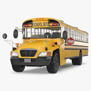 3D American Yellow School Bus