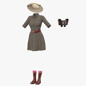 3D Womens Safari Costume with Binocular