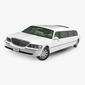 3D model Limousine Generic White Rigged