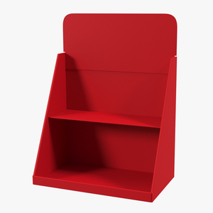 3D Carton Table Display Stand Triangular Red