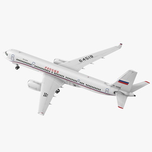 Tupolev Tu-214 Russian Government Airliner Rigged 3D model