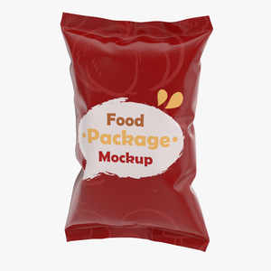 3D Mockup Food Package Red model