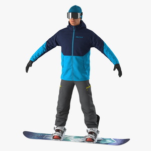 3D model Snowboarder on Board