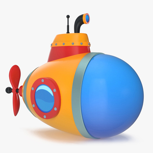 3D model Cartoon Style Submarine Yellow