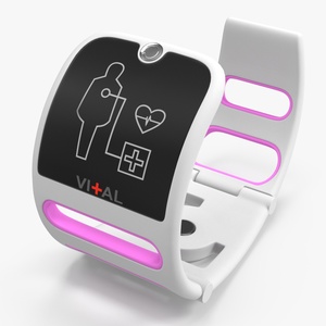 3D Smart Health Monitoring Bracelet Vital Pink model