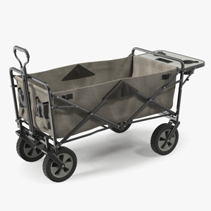 Grey Collapsible Wagon 3D