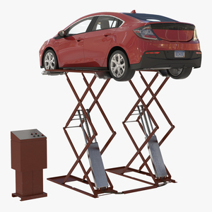 3D Automotive Scissor Lift Generic and Hybrid Car