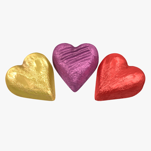 3D model Chocolate Candy Hearts in Foil