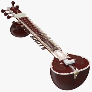 3D Sitar Indian Classical Musical Instrument