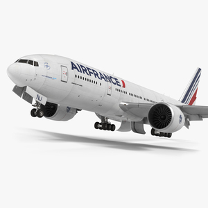 Boeing 777 200LR Air France Rigged 3D model