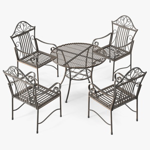 Black Iron Garden Furniture 3D