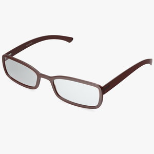 Brown Retro Optical Square Glasses 3D model