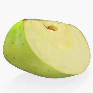 Realistic Green Apple Slice 3D