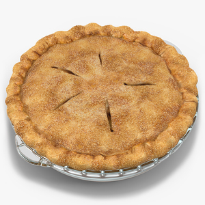 3D Apple Pie with Glass Plate