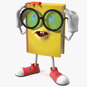 Yellow Book Character Tired Pose 3D