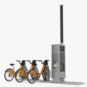 3D Sharing Pay Station with Bicycles Generic