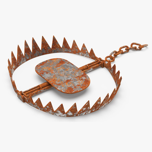 3D model Steel Bear Trap with Rust