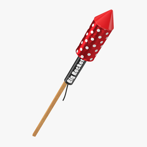 Red Firework Rocket 3D model